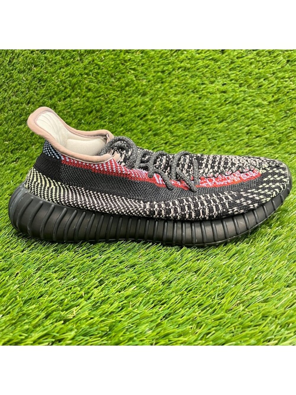 Adidas Yeezy Boost 350 V2 Mens Size 6 Black Pink Athletic Running Shoes Sneakers